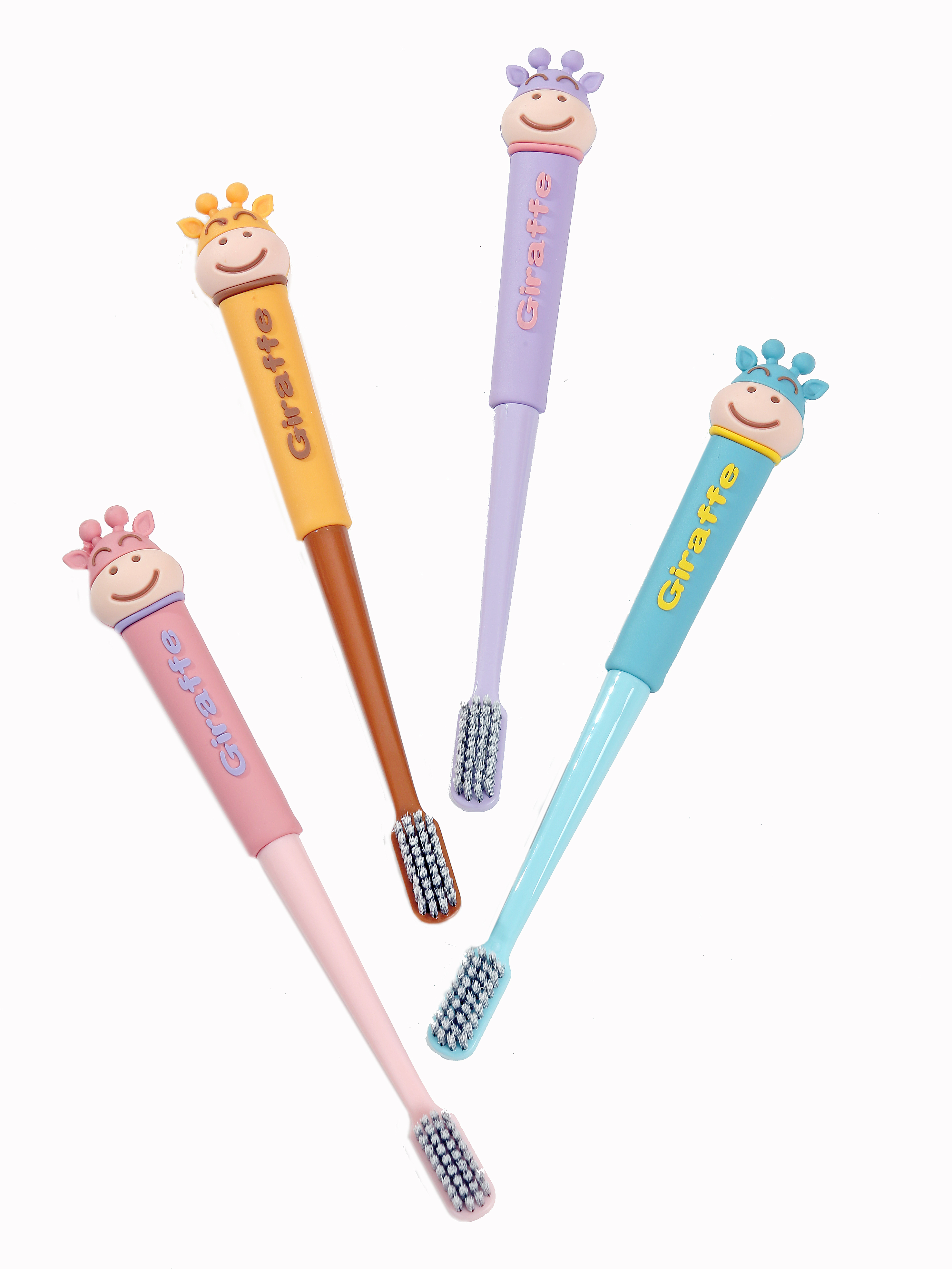 Y33 розовый Зубная щетка в футляре Жираф