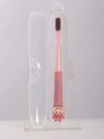 Y33 розовый Зубная щетка в футляре Жираф