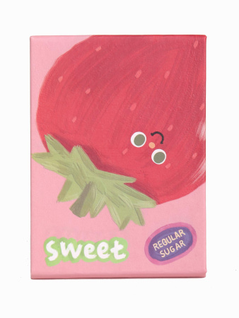 Y40 розовый Зеркало косметическое Клубничка