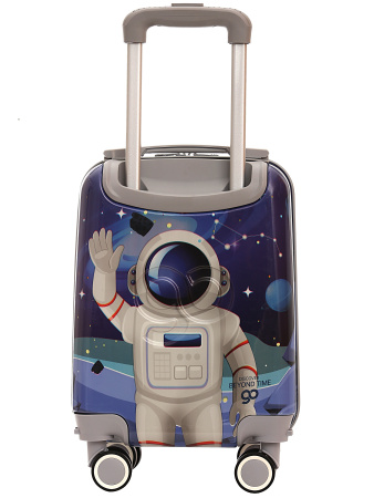 A777-7 Чемодан детский ручная кладь S Космос синий