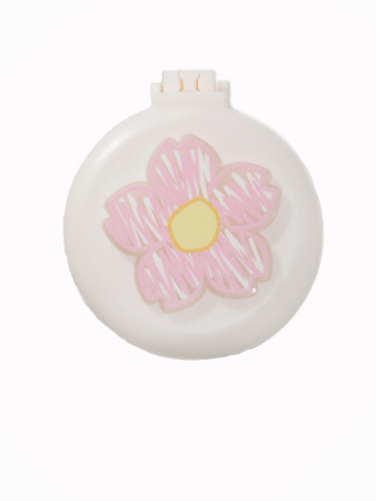 Y50 белый Расческа складная с зеркалом Цветочек