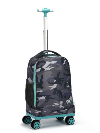 D04 серый чемодан детский 20" Камуфляж серый