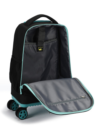 D06 черный чемодан детский 20" Череп-диджей