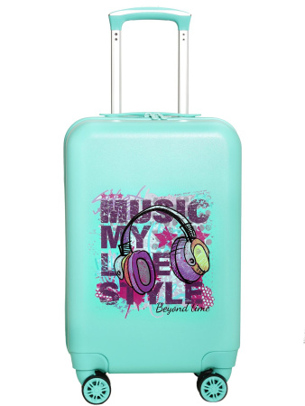 G210 зеленый чемодан детский Music