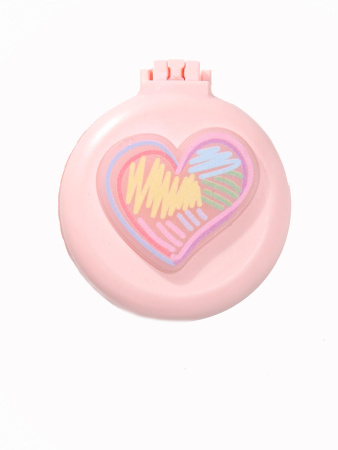 Y51 розовый Расческа складная с зеркалом Сердечко