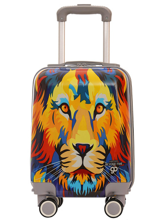 A777-6 Чемодан детский ручная кладь S Лев синий