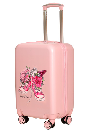 G206 розовый чемодан детский Кеды розовые
