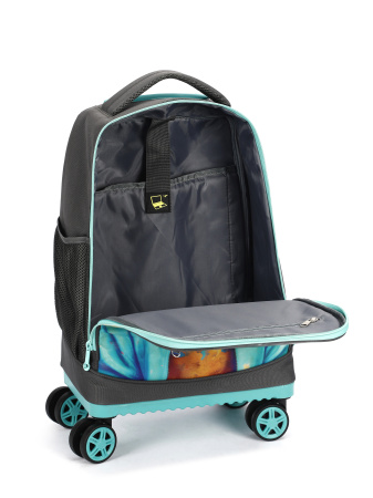 D01 серый чемодан детский 20" Медведь студент