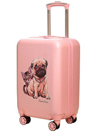 G215 розовый чемодан детский 20" Лучшие друзья
