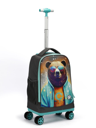 D01 серый чемодан детский 20" Медведь студент