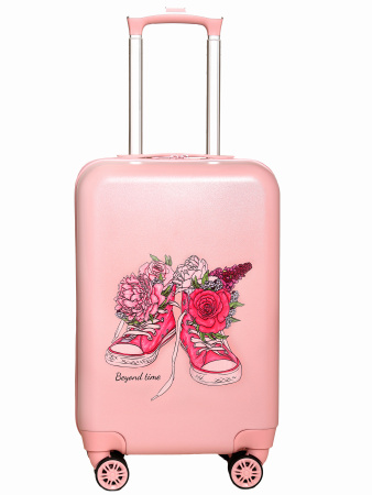 G206 розовый чемодан детский Кеды розовые