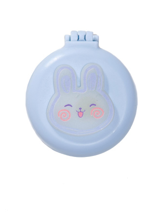 Y46 голубой Расческа складная с зеркалом Зайка