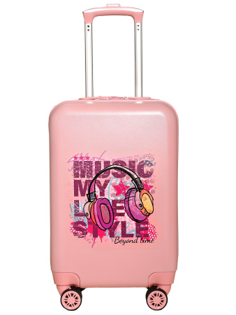 G208 розовый чемодан детский Music