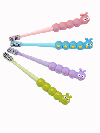 Y29 розовый Зубная щетка в футляре Гусеница