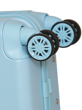 G205 голубой чемодан детский Дог в наушниках