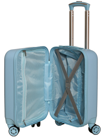 G205 голубой чемодан детский Дог в наушниках