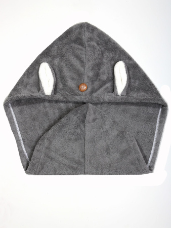 Y55 серый Полотенце для волос Зайка