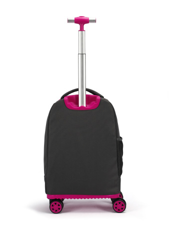 D03 серый чемодан детский 20" Девочка и щенок