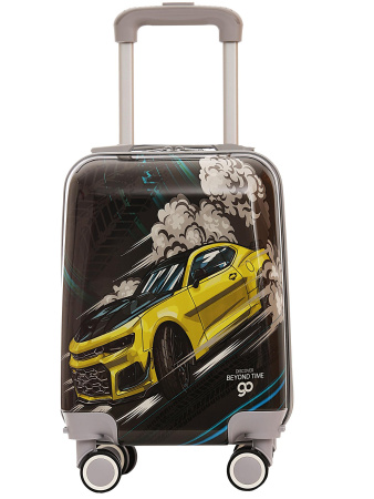 A777-5 Чемодан детский ручная кладь S Машина черный