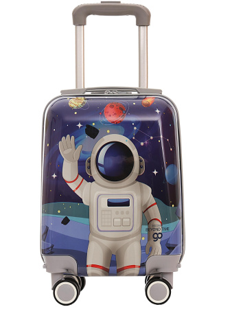 A777-7 Чемодан детский ручная кладь S Космос синий