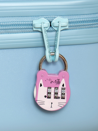 Z03розовый Замок кодовый навесной детский