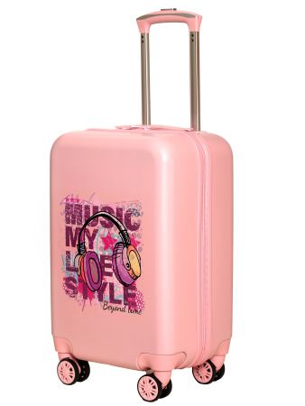 G208 розовый чемодан детский Music